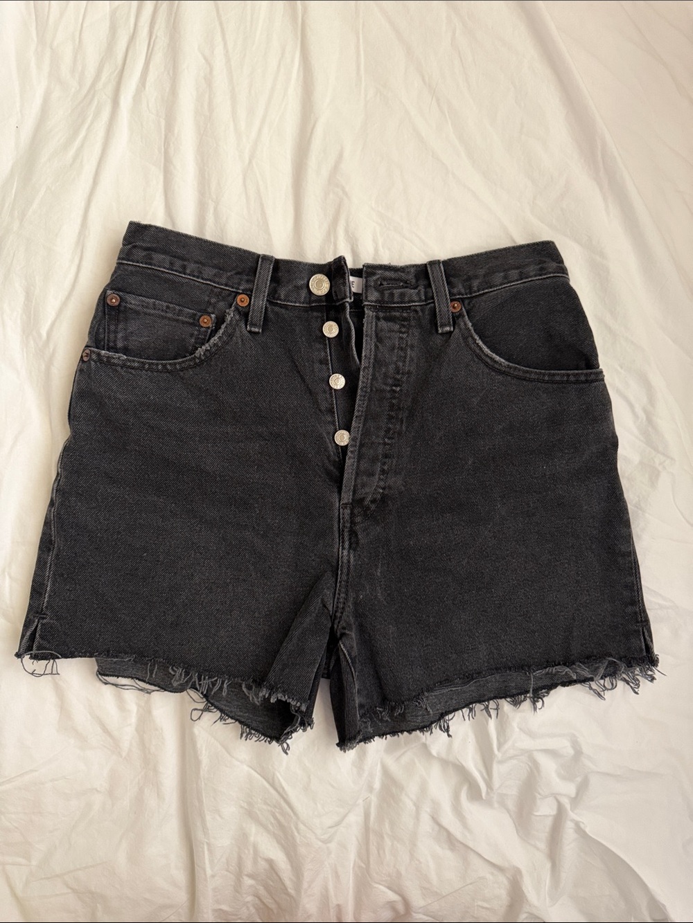 Re/Done Black Denim Shorts 27